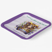 Lavender and Green Libra Zodiac Baby Shower Pappteller (Gewinkelt)