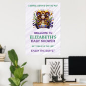 Lavender and Green Libra Zodiac Baby Shower Poster (Heimbüro)