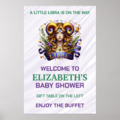 Lavender and Green Libra Zodiac Baby Shower Poster (Vorne)