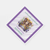 Lavender and Green Libra Zodiac Baby Shower Serviette (Ecke)