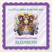 Lavender and Green Libra Zodiac Baby Shower Untersetzer (Vorderseite)