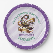 Lavender and Green Scorpio Zodiac Baby Shower