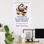 Lavender and Green Scorpio Zodiac Baby Shower Poster (Heimbüro)