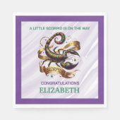 Lavender and Green Scorpio Zodiac Baby Shower Serviette (Vorderseite)