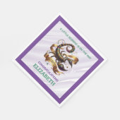 Lavender and Green Scorpio Zodiac Baby Shower Serviette (Ecke)