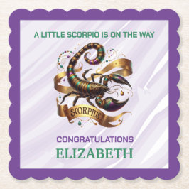 Lavender and Green Scorpio Zodiac Baby Shower Untersetzer