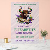 Lavender and Green Taurus Zodiac Baby Shower Acrylschild (Hochzeit)