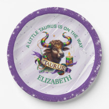 Lavender and Green Taurus Zodiac Baby Shower