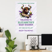 Lavender and Green Taurus Zodiac Baby Shower Poster (Heimbüro)