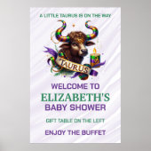 Lavender and Green Taurus Zodiac Baby Shower Poster (Vorne)