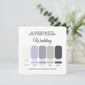 Lavender and Grey Wedding Color Palette Card Einladung (Stehend Vorderseite)