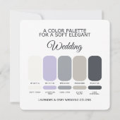 Lavender and Grey Wedding Color Palette Card Einladung (Rückseite)