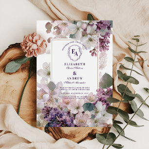 Lavender and Ivory Botanical Garden Wedding Einladung