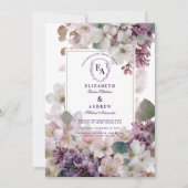 Lavender and Ivory Botanical Garden Wedding Einladung (Vorderseite)