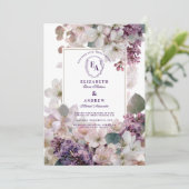 Lavender and Ivory Botanical Garden Wedding Einladung (Stehend Vorderseite)