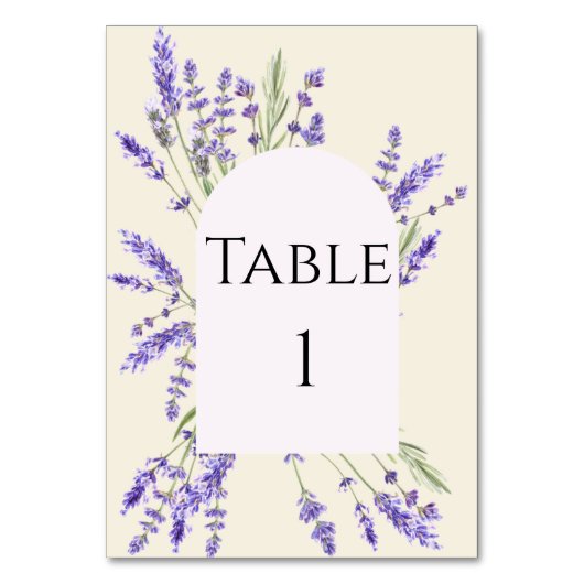Lavender and Ivory Regency Table Number Tischnummer (Vorderseite)