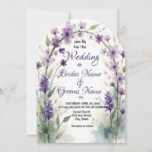 Lavender and Lilac Floral Arch Wedding Einladung (Vorderseite)