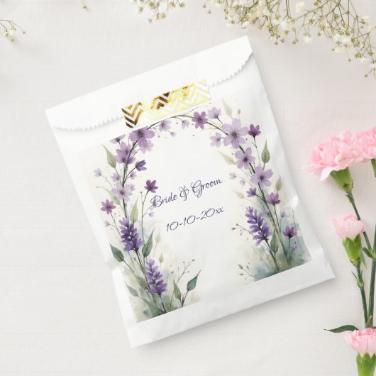 Lavender and Lilac Floral Arch Wedding Favor Bag Geschenktütchen (Versiegelt)