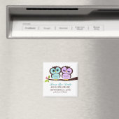 Lavender and Mint Owls Wedding Magnet (In Situ (Geschirrspüler))