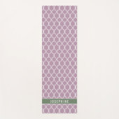 Lavender And Muted Green Trellis Pattern With Name Yogamatte (Vorderseite)
