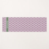 Lavender And Muted Green Trellis Pattern With Name Yogamatte (Vorderseite (Horizontal))