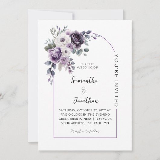 Lavender and Purple Arch Wedding |  Einladung (Vorderseite)