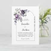 Lavender and Purple Arch Wedding |  Einladung (Stehend Vorderseite)