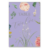 Lavender and Sage Green Outdoor Garden Wedding Tischnummer (Vorderseite)