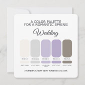 Lavender and Soft Gray Wedding Color Palette Card Einladung (Vorderseite)