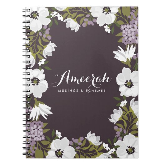 Lavender Anemone Blooms Personalisiertes Notebook Notizblock (Vorderseite)