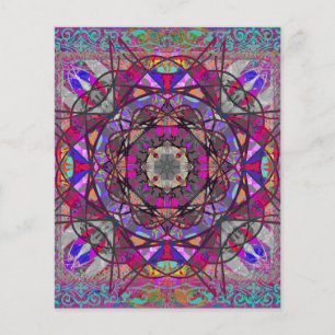 Lavender Aqua Boho Mandala Scrapbook Paper