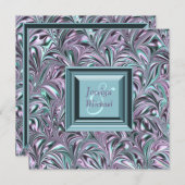 Lavender Aquamarin Blue Wedding Einladung (Vorne/Hinten)