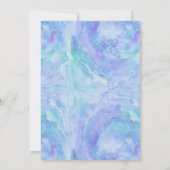 Lavender Aquamarine Wasserfarbenbaum Bat Mitzvah Einladung (Rückseite)