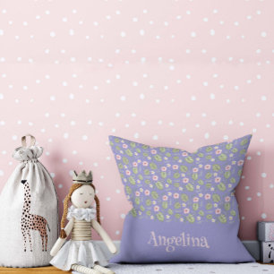 Lavender Aquarell Blumenmuster Kissen