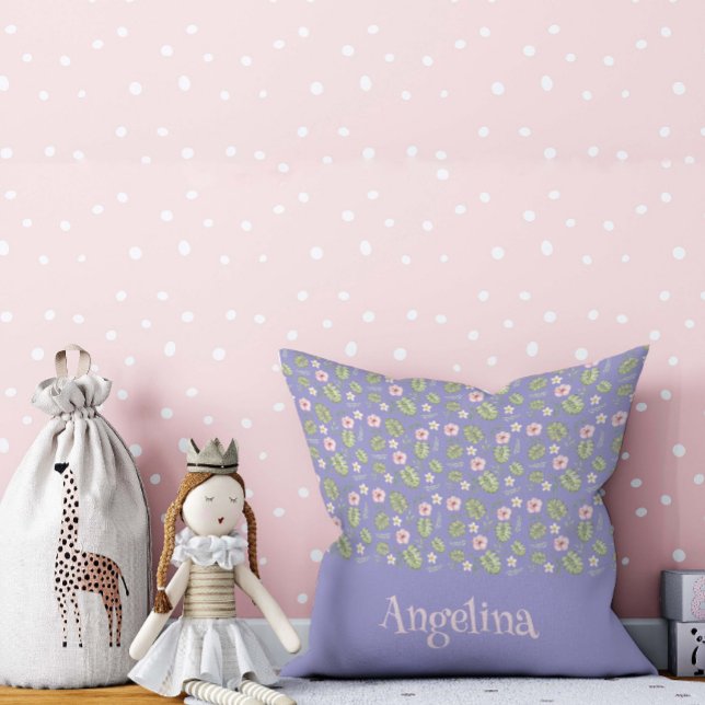 Lavender Aquarell Blumenmuster Kissen (Von Creator hochgeladen)