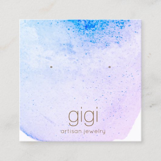 Lavender Aquarellfarbenstecker Earring Display Hol Quadratische Visitenkarte (Vorderseite)