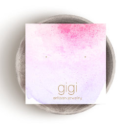 Lavender Aquarellfarbenstecker Earring Display Hol Quadratische Visitenkarte