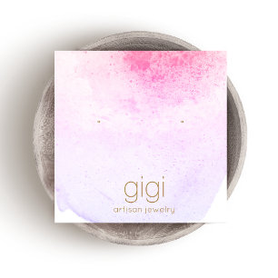 Lavender Aquarellfarbenstecker Earring Display Hol Quadratische Visitenkarte