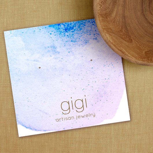 Lavender Aquarellfarbenstecker Earring Display Hol Quadratische Visitenkarte