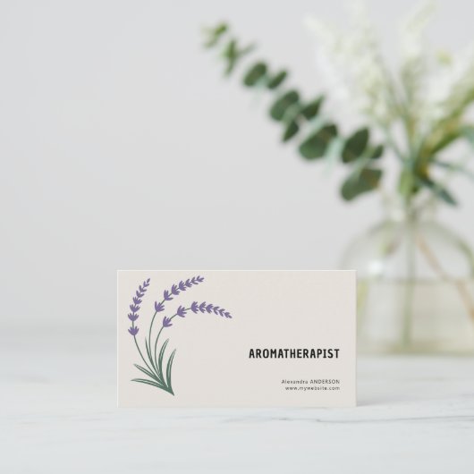 Lavender & Aromatherapist Visitenkarte (Stehend Vorderseite)