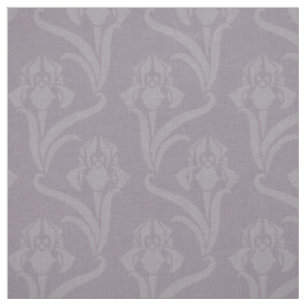Lavender Art Nouveau Iris Fabric Stoff
