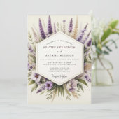 Lavender Artistic Wildflower Wedding Einladung (Stehend Vorderseite)