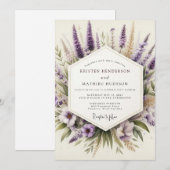 Lavender Artistic Wildflower Wedding Einladung (Vorne/Hinten)