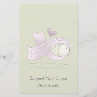 Lavender Awareness Ribbon Fish Stationierung Briefpapier