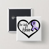Lavender Awareness Ribbon für meinen Helden Button (Vorne & Hinten)