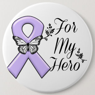 Lavender Awareness Ribbon für meinen Helden Button