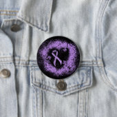 Lavender Awareness Ribbon Grunge Herz Button (Beispiel)