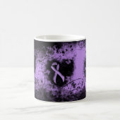 Lavender Awareness Ribbon Grunge Herz Kaffeetasse (Mittel)