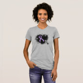 Lavender Awareness Ribbon Grunge Herz T-Shirt (Vorne ganz)