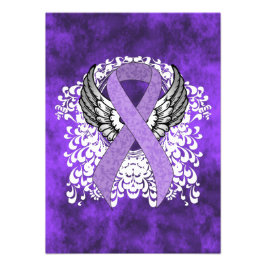 Lavender Awareness Ribbon mit Flügeln Fotodruck